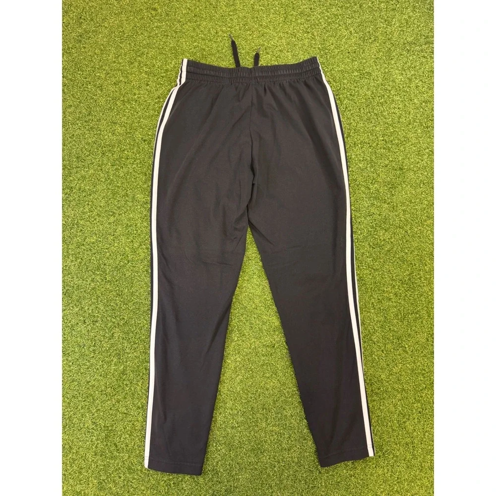 Adidas Mens Black White 3 Stripe Tapered Track Pants Size Medium M Sportswear‎
